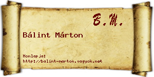 Bálint Márton névjegykártya
