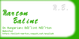 marton balint business card